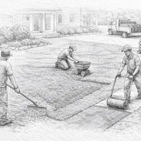 Lawn installation in progress